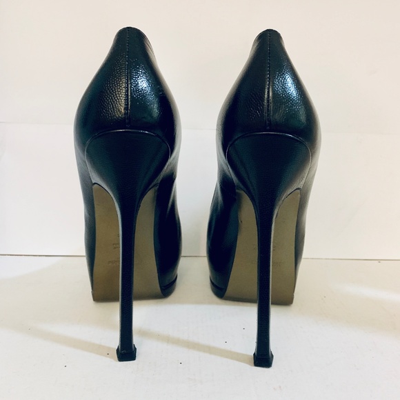 Saint Laurent TRIBTOO 105 Black Leather Pump - Picture 4 of 8